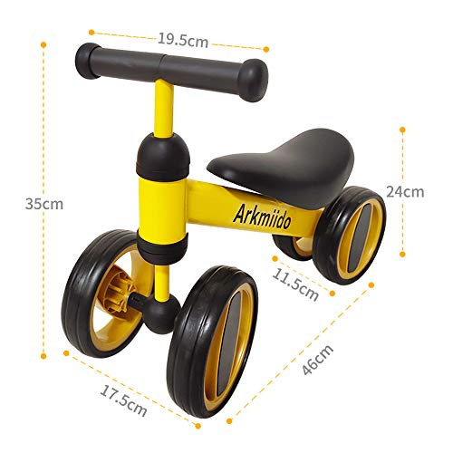 Bicicleta De Equilibrio para Niños Bebés|Andador para Niños De 1 a 3 Años|Bicicleta para Bebés Sin Pádel|Juguetes para Montar|Regalo De Cumpleaños para Niñas y Niños (Amarillo)