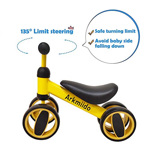 Bicicleta De Equilibrio para Niños Bebés|Andador para Niños De 1 a 3 Años|Bicicleta para Bebés Sin Pádel|Juguetes para Montar|Regalo De Cumpleaños para Niñas y Niños (Amarillo)