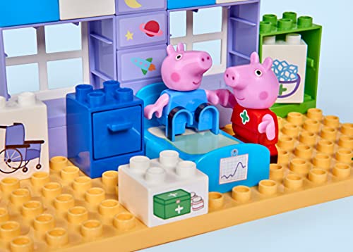 Big 800057144 Maletín Médico Bloques de Construcción Pig, 32 Piezas, Incluye Figuras de Peppa y George, Adecuado a Partir de 18 Meses