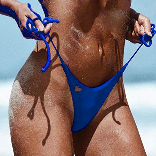 Bikini Tanga Mujer 2019 SHOBDW Sexy Bañador Mujer Playa de Verano Vendaje Color Sólido Traje de Baño Mujer Bañadores de Mujer(Azul,M)