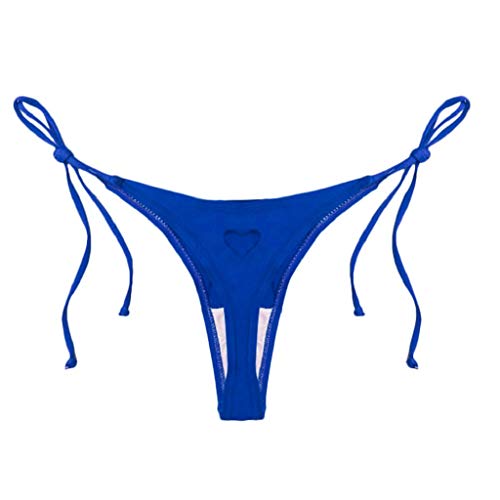 Bikini Tanga Mujer 2019 SHOBDW Sexy Bañador Mujer Playa de Verano Vendaje Color Sólido Traje de Baño Mujer Bañadores de Mujer(Azul,M)