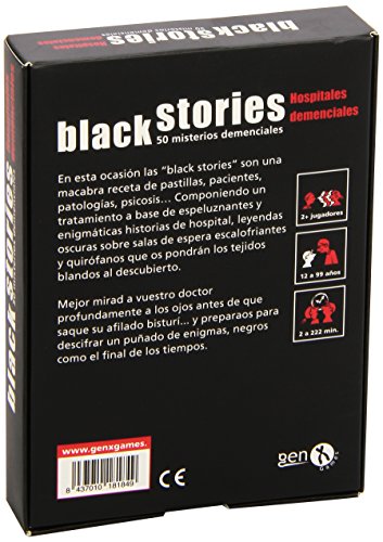 Black Stories - Hospitales Demenciales, Juego de Mesa (Gen-X Games GEN043)