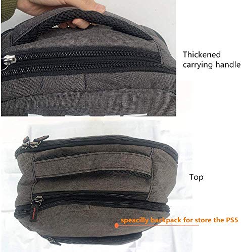 Bolsa de almacenamiento PS5 Mochila portátil para computadora portátil, Estuche de transporte PS5, Bolsa de hombro gris Bolsa de viaje protectora a prueba de golpes para accesorios de juegos PS5