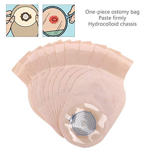 Bolsa de colostomía desechable de 10 piezas Bolsas drenables Bolsa de bolsa de ostomía suave para la piel Bolsa de ostomía con cierre para colostomía Ileostomía Cuidado del estoma Tipo abierto