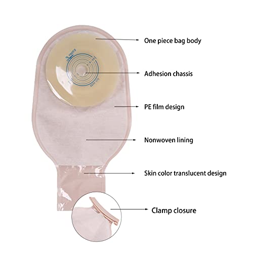 Bolsa de ileostomía de ostomía, bolsa de colostomía 5 uds. Bolsa de cuidado de estoma de ileostomía de una pieza para cuidado de estoma