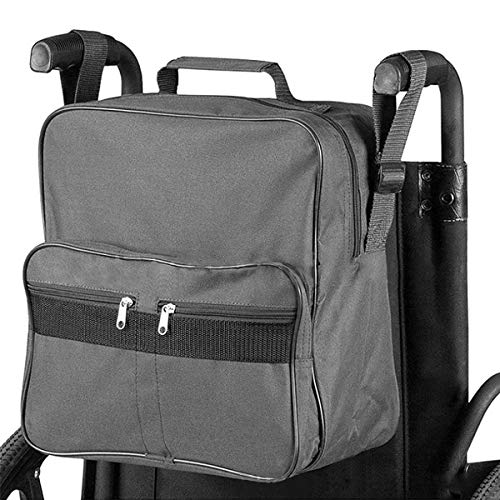 Bolsa Silla De Ruedas, Ayuda A La Movilidad Vespa Mochila para Ancianos, Discapacitados Mayores -Hacer Su Silla De Ruedas Manos Libres Mochila Bolsa/Mochila Scooter Universal,Gris