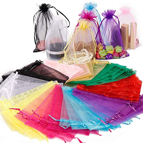 Bolsitas de Tela para Regalos, 50 Piezas Multicolor Bolsas de Organza de Regalo para Boda Favores y Joyas (10 * 15cm)