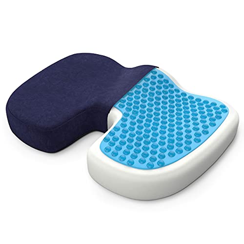 bonmedico Cojín de Asiento Ortopédico con Gel, Cojín Espuma de Memoria para Alivio del Dolor de Coxis, Presión, Úlceras, etc. para el Coche, Oficina o Silla de Ruedas, Estándar