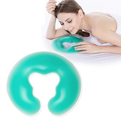 Bopfimer 1 cojín de masaje suave de silicona con forma de U para el spa o el rostro, para relajar el cuerpo, para cuna, asistencia sanitaria, color azul