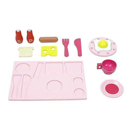 boppi- Cocina de Madera para ni¤os con 19 Accesorios - Rosa