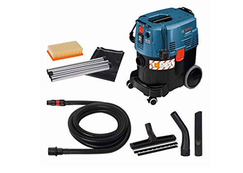 Bosch Professional GAS 35 L AFC - Aspirador seco/húmedo (1200 W, 254 mbar, depósito 35 l, clase polvo L, manguera 5m), con accesorios