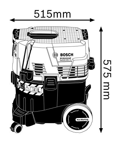 Bosch Professional GAS 35 L AFC - Aspirador seco/húmedo (1200 W, 254 mbar, depósito 35 l, clase polvo L, manguera 5m), con accesorios