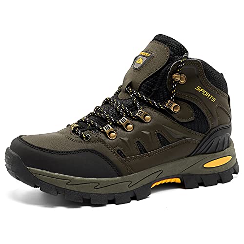 Botas de Senderismo Hombre Mujer Montaña Antideslizantes Zapatillas Trekking Calzado Transpirable Walking Boots Negro Gris Rojo EU 36-47 Verde 46