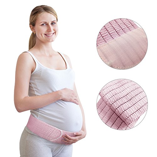 Bracoo MS61 I Cinturón de Maternidad Ajustable, Alivia Pesadez, Da Soporte a la Barriga y Espalda, Ayuda a Prevenir Prolapso, Rosa, Talla Única