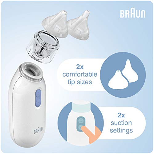 Braun 1 Aspirador Nasal BNA100EU Eléctrico para Todas las Edades a Partir de 0 Años, Elimine la Congestión Nasal de Forma Rápida y Suave