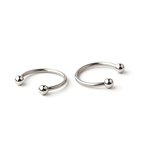 Briana Williams 10pcs Anillos Circulares de Herradura de Plata de Acero quirúrgico para el Labio, joyería Piercing tabique