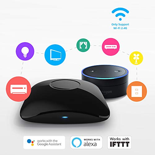 BroadLink RM4 Pro IR y RF Universal Remoto Todo en Uno Hub Aprendizaje Código WiFi Control Remoto para Smart Home y Dispositivos de Entretenimiento TV, STB, A/C, motor de cortina, Compatible con Alexa