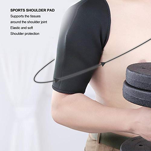 Brrnoo Abrazadera de Hombro para Deporte, Mantenimiento cálido Correa de Soporte de Brazo Ajustable cómoda Almohadilla Protectora elástica de Doble Hombro para Correr Soprt(S)