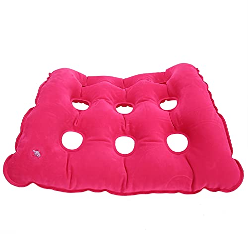 Brrnoo Cojín De Aire Inflable Anti-escaras, Cojín Inflable Anti-escaras Cojín para Pacientes Postrado En Cama para Ancianos Postrado En Cama para Pacientes(Cojín Flocado Cuadrado Rosa Rojo)