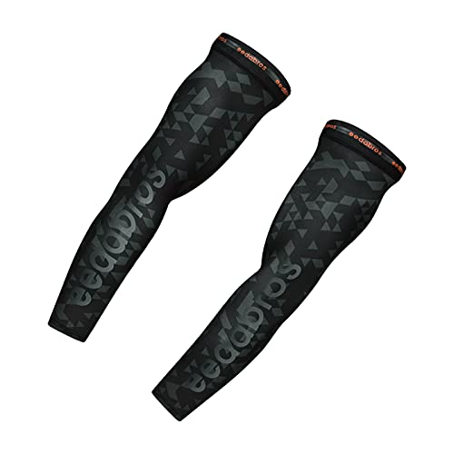 Bwiv Manguitos de Ciclismo para Deportes Anti UV UPF 40＋ en Forma de Panal Maguitos de Running Resfrescantes Actividades al Aire Libre 1 Par (Negro geométrico, M)