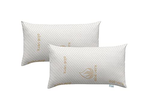 Bypillows - Pack de 2 almohadas copos viscoelastica de 75x38 cm lavables y transpirables (AMM752)