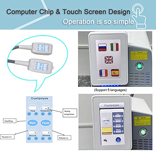 Byrotson Máquina de Adelgazamiento Corporal máquina de criolipólisis para la eliminación de Grasa Corporal, Dispositivo de esculpido Fresco para Vientre/Cintura/Muslos/Brazo/papada y más