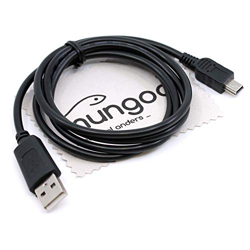 Cable de datos USB compatible con JVC GZ-MG27, GZ-MG30, GZ-MG31, GZ-MG335H, GZ-MG335W, GZ-MG35US, GZ-MG36, GZ-MG37, GZ-MG40 videocámara, mini USB, 1 m, con paño de limpieza de pantalla Mungoo