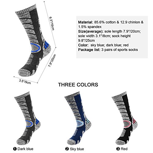 Calcetines Compresión para Mujer Hombre - Mallas Largo Algodon Tela Colores Medias Elástico Todos 3 Pares Lana Fitness Sport Socks para Trekking Correr Bicicleta Moto Futbol Hunter Frio Esqui Nieve