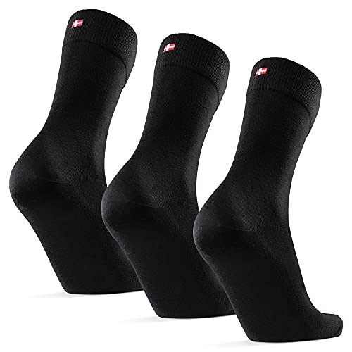 Calcetines de Bambú para Hombre y Mujer, Calcetines Ejecutivos Super Suaves, Cómodos, Transpirables y Duraderos, Pies Frescos, Corte Clásico, Negro, Gris, Azul, Verde, Pack de 3 (Negro, 39-42)