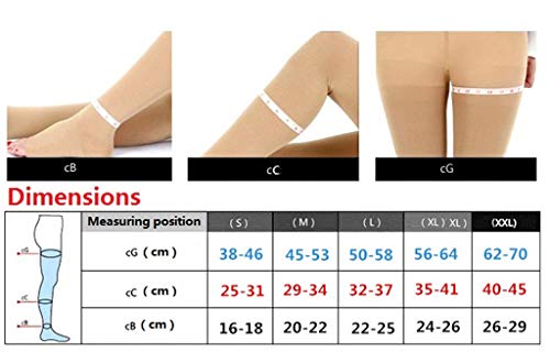 Calcetines de compresión, medias altas de muslo médico para venas varicosas ayuda a aliviar los síntomas de las venas varicosas leves,1pair,M