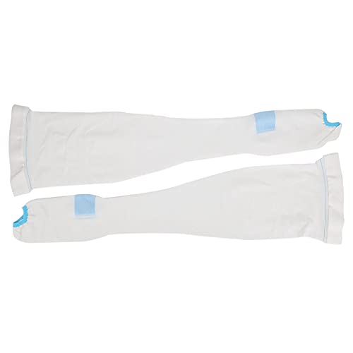 Calcetines de venas varicosas, medias de compresión cómodas Eins evitan venas varicosas para la prevención de recaídas para la recuperación de cirugía (medias de trombo de tubo largo (blanco puro), L)