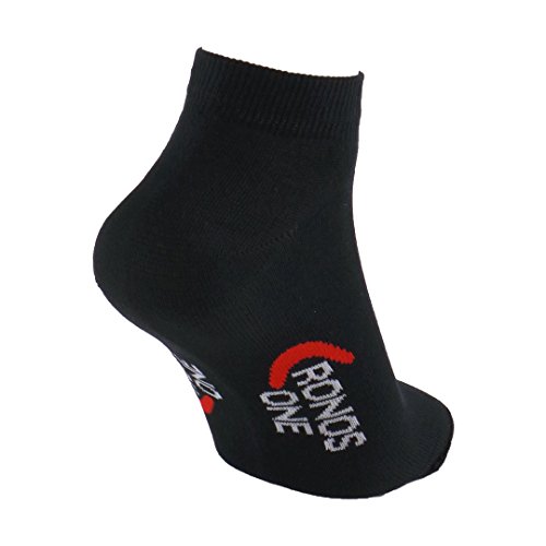 Calcetines DEPORTE (3 pares) SIN COSTURAS tobilleros para hombre o mujer. Mantiene el pie seco. Ideal para tenis, pádel. Puño antipresión. 80% - algodón. (Negro, eu: 39-42 // uk: 6-8.5)