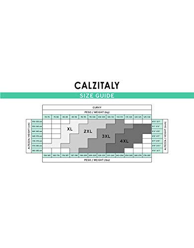 CALZITALY – Medias de Descanso Medias Tallas grandes | L, XL, XXL | Negro, Natural | 40 DEN | Made in Italy (XXL, Negro)