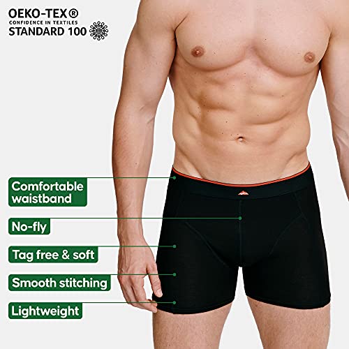 Calzoncillos Boxer de Bambú para Hombre, Pack de 3, Ropa Interior Antibacteriana y Ultra Suave, Ajustados, Comodidad Superior, Negro, Blanco, Gris, Multipack (Negro, Medium)