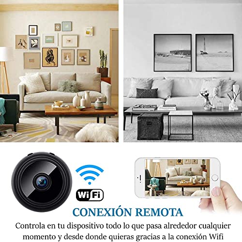 Cámara espía Oculta HD 1080p - Mini cámara espía WiFi para Ver en el móvil - Vigilancia camuflada con Sensor de Movimiento y visión Nocturna