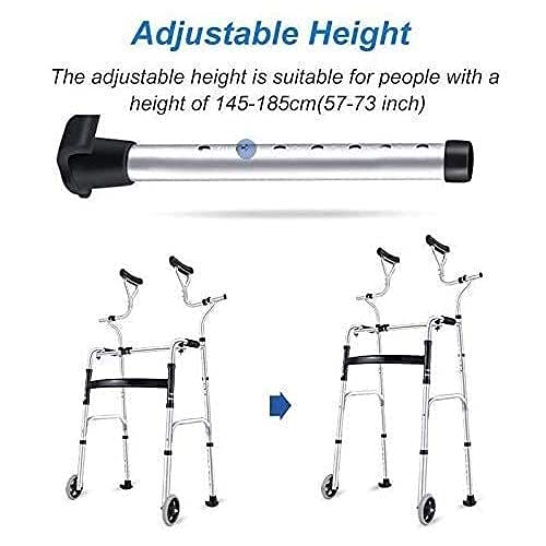 Caminantes para personas mayores Confíe en Walking Walker para Seniors Rollator Seniorator Walker con soporte axilar, muleta plegable de aluminio de servicio pesado con ruedas, gente alta. Rollator Wa