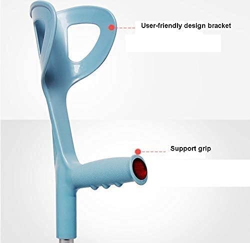 Caminantes para personas mayores Muletas de aluminio de las bastones de la muleta con barril - muleta de muleta ligera - ajustable cómodo en la muñeca - Moldeado antideslizante Ergonómico Durable for