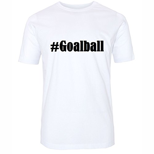 Camiseta #Goalball Hashtag con rombos para mujer, hombre y niños en los colores blanco y negro Blanco 01 EU Hombre Small