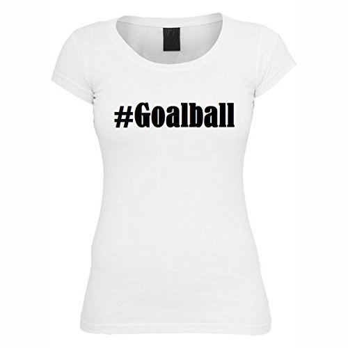 Camiseta #Goalball Hashtag con rombos para mujer, hombre y niños en los colores blanco y negro Blanco 01 EU Hombre Small