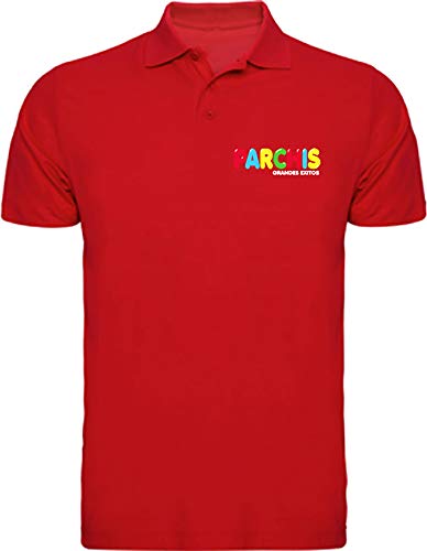 Camisetas EGB Polo Parchis ochenteras 80´s Retro (XXL, Rojo)