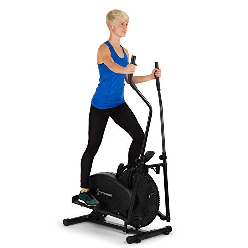 CapitalSports Orbifit - Máquina de Correr elíptica, Bicicleta elíptica, Manillar con Altura Regulable, Estructura de Acero, Agarre Acolchado, Pedales Antideslizantes, hasta 100 kg, Antracita