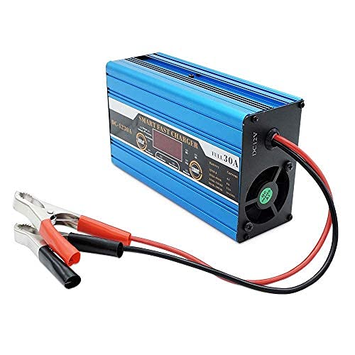 Cargador de Batería Inteligente, Carga Rápida de Ocio de 30 A y 12 V, Pantalla LCD para RV, Barco, Caravana