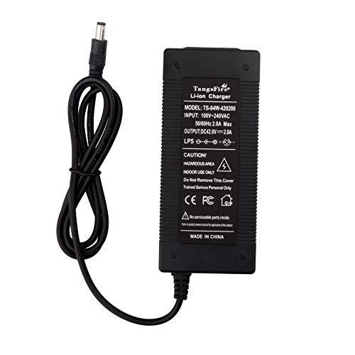 Cargador de batería para bicicleta, 36 V, 42 V, 2 A, Brigmtom cargador para bicicleta eléctrica, 42V scooter, bicicleta, 36V CC 5,5 mm, 2,1 mm conector