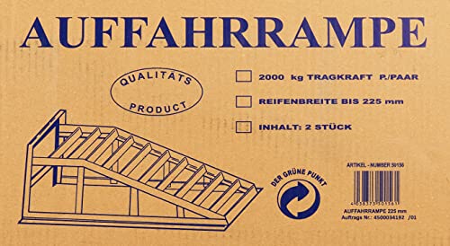 Cartrend 50156 Set de Rampas Extra Sólidas y Anchas, Fuerza 2 Toneladas, Ancho de Rueda hasta 225 mm
