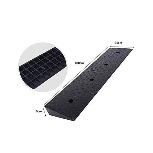 Casa Para Discapacitados Rampsas Para Sillas De Ruedas, Antideslizante Fácil De Instalar Rampsas De Servicio Estable Duradero Vehículo Rampsas 6/7 / 8cm Rampsas De Goma(Size:100*25*6CM,Color:Negro)