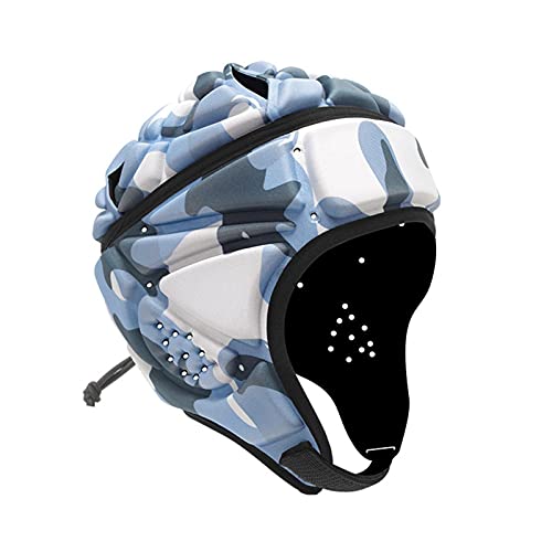 Casco de rugby, 42 x 20 cm, protector de cabeza ajustable y acolchado, tapa antigolpes de EVA para rugby, portero de fútbol, voleibol, casco de equitación