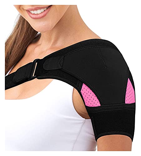 CCAN Ortesis de Hombro: Soporte del Manguito rotador para la prevención de Lesiones, articulación CA dislocada, Dolor de Hombro por desgarro del Labrum (Color: Rosa, tamaño: Grande) Happy Life