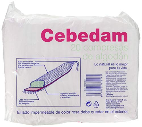 Cebedam Compresa Algodón 100% - 20 unidades