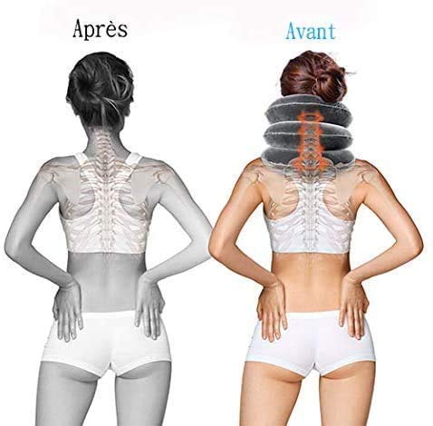 Cervicales Dispositivo de tracción cervical Reduce la compresión del nervio cuello para apoyar el cuello y aliviar el dolor (gris)