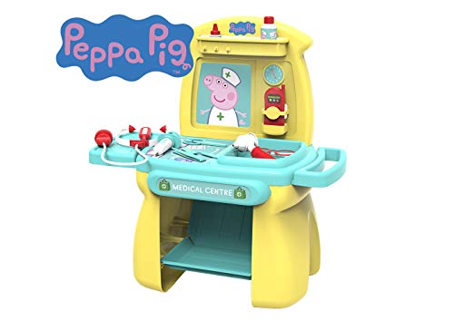 Chicos Peppa Pig. Centro Médico de Juguete. Juego de Imitación para Niños. Incluye 11 Accesorios. +18 Meses (FJNinco 84503)